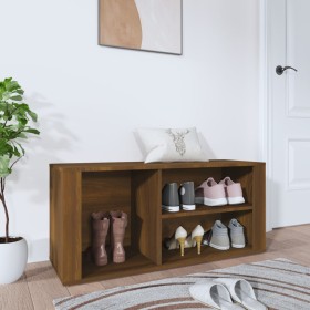 Shoe cabinet made of brown oak plywood, 100x35x45 cm by vidaXL, Shoe racks and shoe organizers - Ref: Foro24-816927, Price: 4...