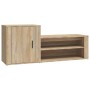 Shoe cabinet made of Sonoma oak plywood wood 130x35x54 cm by vidaXL, Shoe racks and shoe organizers - Ref: Foro24-816747, Pri...