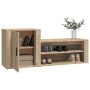 Shoe cabinet made of Sonoma oak plywood wood 130x35x54 cm by vidaXL, Shoe racks and shoe organizers - Ref: Foro24-816747, Pri...