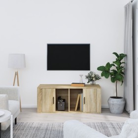 TV stand made of plywood in oak color, 100x35x40 cm by vidaXL, TV Furniture - Ref: Foro24-816803, Price: 52,99 €, Discount: %