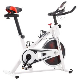 Weiß-rotes Heimtrainer mit Pulssensoren von vidaXL, Stationäre Fahrräder - Ref: Foro24-92136, Preis: 266,81 €, Rabatt: %