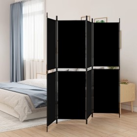 Divider screen with 4 black fabric panels 200x180 cm by vidaXL, Room dividers - Ref: Foro24-350217, Price: 30,99 €, Discount: %