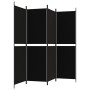 Divider screen with 4 black fabric panels 200x180 cm by vidaXL, Room dividers - Ref: Foro24-350217, Price: 30,33 €, Discount: %