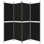 Divider screen with 4 black fabric panels 200x180 cm by vidaXL, Room dividers - Ref: Foro24-350217, Price: 30,33 €, Discount: %