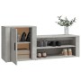 Mueble zapatero madera contrachapada gris hormigón 130x35x54 cm de vidaXL, Zapateros y organizadores de calzado - Ref: Foro24...