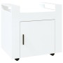 Carrito de escritorio contrachapada blanco brillo 60x45x60 cm de vidaXL, Carros e islas - Ref: Foro24-816610, Precio: 52,79 €...