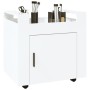 Carrito de escritorio contrachapada blanco brillo 60x45x60 cm de vidaXL, Carros e islas - Ref: Foro24-816610, Precio: 52,79 €...