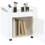 Carrito de escritorio contrachapada blanco brillo 60x45x60 cm de vidaXL, Carros e islas - Ref: Foro24-816610, Precio: 52,79 €...