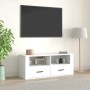 TV stand made of white plywood, 100x35x40 cm by vidaXL, TV Furniture - Ref: Foro24-816808, Price: 51,61 €, Discount: %