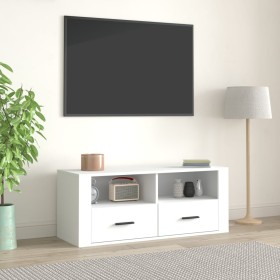 TV stand made of white plywood, 100x35x40 cm by vidaXL, TV Furniture - Ref: Foro24-816808, Price: 51,65 €, Discount: %