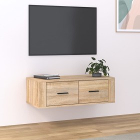 Sonoma oak plywood hanging TV cabinet 80x36x25cm by vidaXL, TV Furniture - Ref: Foro24-816835, Price: 64,72 €, Discount: %