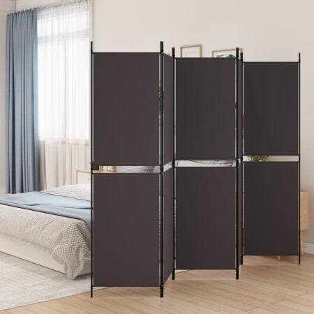 Divider screen with 5 brown fabric panels 250x180 cm by vidaXL, Room dividers - Ref: Foro24-350219, Price: 47,66 €, Discount: %