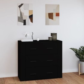 Black plywood sideboard 80x33x70 cm by vidaXL, Sideboards - Ref: Foro24-816577, Price: 84,75 €, Discount: %