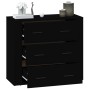 Aparador de madera contrachapada negro 80x33x70 cm de vidaXL, Aparadores - Ref: Foro24-816577, Precio: 82,98 €, Descuento: %