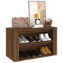 Mueble zapatero madera contrachapada marrón roble 75x35x45 cm de vidaXL, Zapateros y organizadores de calzado - Ref: Foro24-8...