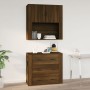 Armario de pared madera contrachapada marrón roble 80x33x80 cm de vidaXL, Aparadores - Ref: Foro24-816591, Precio: 74,35 €, D...