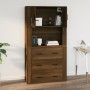 Armario de pared madera contrachapada marrón roble 80x33x80 cm de vidaXL, Aparadores - Ref: Foro24-816591, Precio: 74,99 €, D...