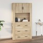 Armario de pared madera contrachapada roble sonoma 80x33x80 cm de vidaXL, Aparadores - Ref: Foro24-816587, Precio: 91,06 €, D...