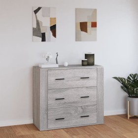 Sonoma gray plywood sideboard 80x33x70 cm by vidaXL, Sideboards - Ref: Foro24-816582, Price: 82,99 €, Discount: %