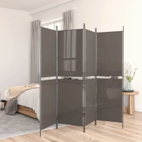 Trennwand mit 4 anthrazitgrauen Stoffbahnen 200x180 cm von vidaXL, Raumteiler - Ref: Foro24-350216, Preis: 36,99 €, Rabatt: %