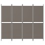 Biombo divisor de 4 paneles de tela gris antracita 200x180 cm de vidaXL, Divisores de ambientes - Ref: Foro24-350216, Precio:...