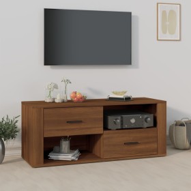 Oak brown plywood TV cabinet 100x35x40 cm by vidaXL, TV Furniture - Ref: Foro24-823106, Price: 87,19 €, Discount: %