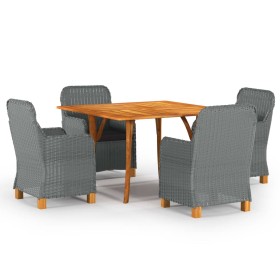 Juego de comedor para jardín de 5 piezas gris claro de vidaXL, Conjuntos de jardín - Ref: Foro24-3071981, Precio: 619,99 €, D...