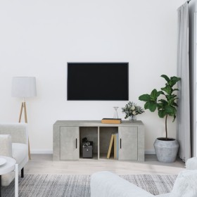 Concrete gray plywood TV cabinet 100x35x40 cm by vidaXL, TV Furniture - Ref: Foro24-816804, Price: 57,11 €, Discount: %