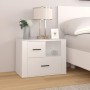 White plywood nightstand 60x36x45 cm by vidaXL, Nightstands - Ref: Foro24-816736, Price: 76,54 €, Discount: %