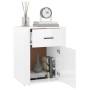 Glossy white plywood nightstand 50x36x60 cm by vidaXL, Nightstands - Ref: Foro24-816722, Price: 43,99 €, Discount: %