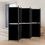 Divider screen with 6 black fabric panels 300x180 cm by vidaXL, Room dividers - Ref: Foro24-350225, Price: 40,89 €, Discount: %