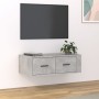 Mueble de TV colgante madera gris hormigón 80x36x25 cm de vidaXL, Muebles TV - Ref: Foro24-816836, Precio: 46,99 €, Descuento: %