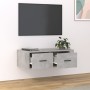 Hanging TV stand in gray wood and concrete, 80x36x25 cm. by vidaXL, TV Furniture - Ref: Foro24-816836, Price: 46,89 €, Discou...