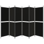 Divider screen with 6 black fabric panels 300x180 cm by vidaXL, Room dividers - Ref: Foro24-350225, Price: 40,99 €, Discount: %