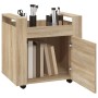 Carrito de escritorio contrachapada roble Sonoma 60x45x60 cm de vidaXL, Carros e islas - Ref: Foro24-816611, Precio: 55,18 €,...