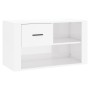 Mueble zapatero madera contrachapada blanco brillo 80x35x45 cm de vidaXL, Zapateros y organizadores de calzado - Ref: Foro24-...