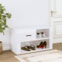 Mueble zapatero madera contrachapada blanco brillo 80x35x45 cm de vidaXL, Zapateros y organizadores de calzado - Ref: Foro24-...