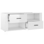 Glänzend weißer Sperrholz-TV-Schrank 100x35x40 cm von vidaXL, TV-Möbel - Ref: Foro24-823101, Preis: 49,22 €, Rabatt: %