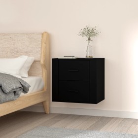 Black wall-mounted bedside table 50x36x47 cm by vidaXL, Lockers and storage cabinets - Ref: Foro24-816857, Price: 46,99 €, Di...