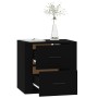 Black wall-mounted bedside table 50x36x47 cm by vidaXL, Lockers and storage cabinets - Ref: Foro24-816857, Price: 46,99 €, Di...