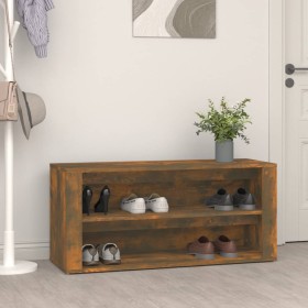 Smoked oak plywood shoe cabinet 100x35x45 cm by vidaXL, Shoe racks and shoe organizers - Ref: Foro24-816909, Price: 48,99 €, ...