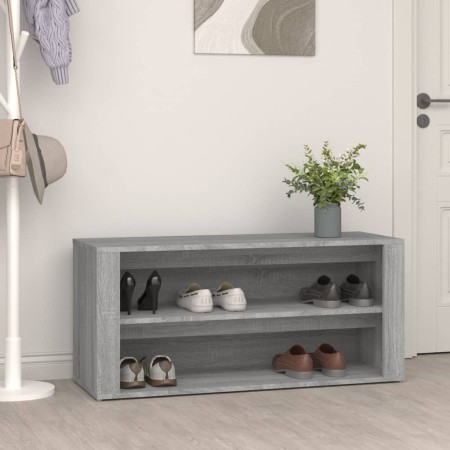 Mueble zapatero madera contrachapada gris hormigón 100x35x45 cm de vidaXL, Zapateros y organizadores de calzado - Ref: Foro24...