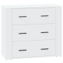 Aparador de madera contrachapada blanco brillante 80x33x70 cm de vidaXL, Aparadores - Ref: Foro24-816578, Precio: 115,99 €, D...