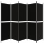 Biombo divisor de 5 paneles de tela negro 250x180 cm de vidaXL, Divisores de ambientes - Ref: Foro24-350221, Precio: 36,05 €,...