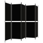 Biombo divisor de 5 paneles de tela negro 250x180 cm de vidaXL, Divisores de ambientes - Ref: Foro24-350221, Precio: 36,05 €,...