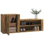 Mueble zapatero madera contrachapada roble ahumado 130x35x54 cm de vidaXL, Zapateros y organizadores de calzado - Ref: Foro24...