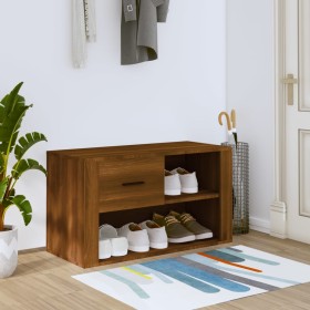 Oak brown plywood shoe cabinet 80x35x45 cm by vidaXL, Shoe racks and shoe organizers - Ref: Foro24-816759, Price: 50,99 €, Di...