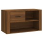 Schuhschrank aus braunem Eichensperrholz, 80 x 35 x 45 cm von vidaXL, Schuhregale und Schuhorganisatoren - Ref: Foro24-816759...