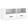 Glänzend weißer Sperrholz-TV-Schrank 100x35x40 cm von vidaXL, TV-Möbel - Ref: Foro24-816810, Preis: 65,87 €, Rabatt: %