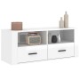 Glossy white plywood TV cabinet 100x35x40 cm by vidaXL, TV Furniture - Ref: Foro24-816810, Price: 65,87 €, Discount: %